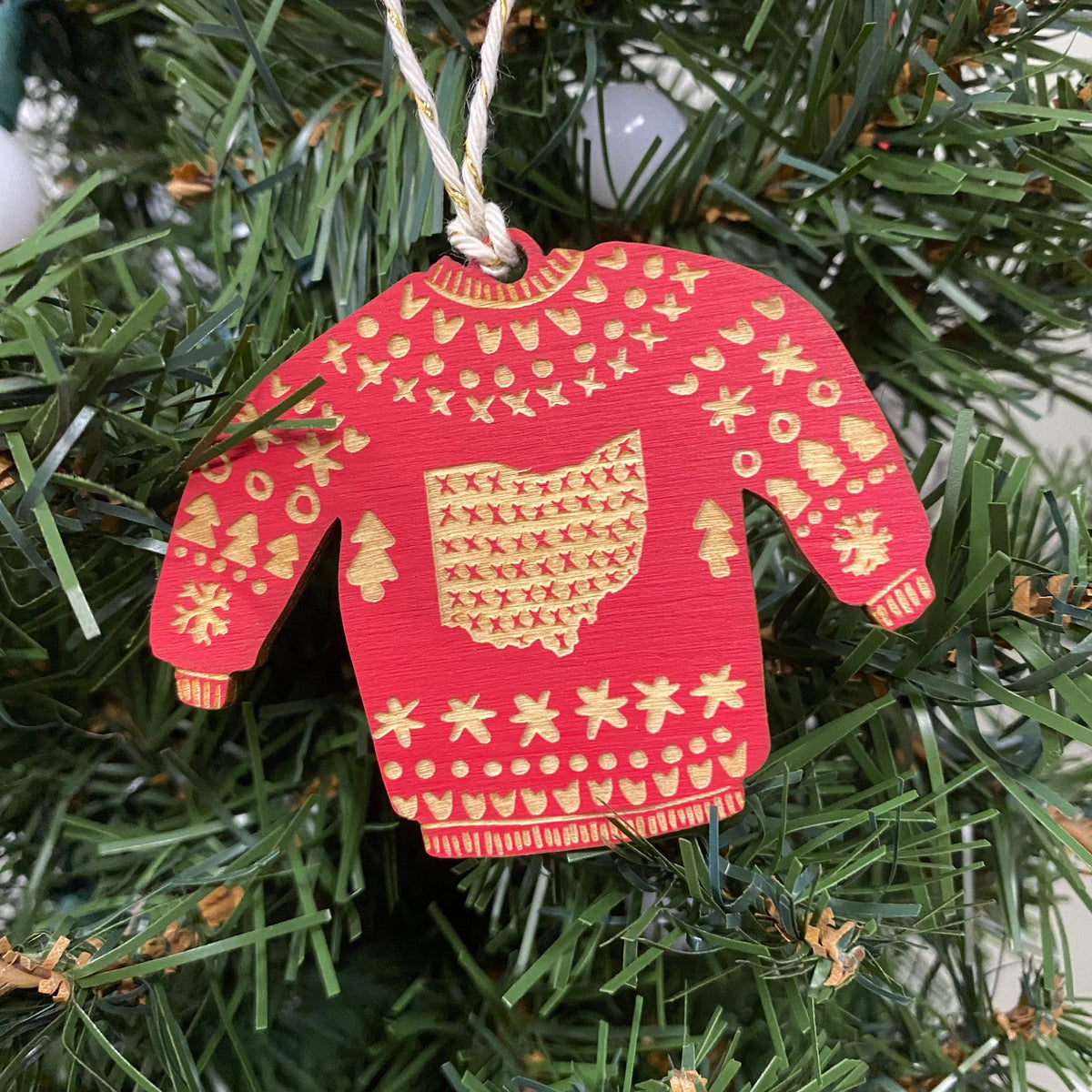 Christmas sweater hotsell with ornaments