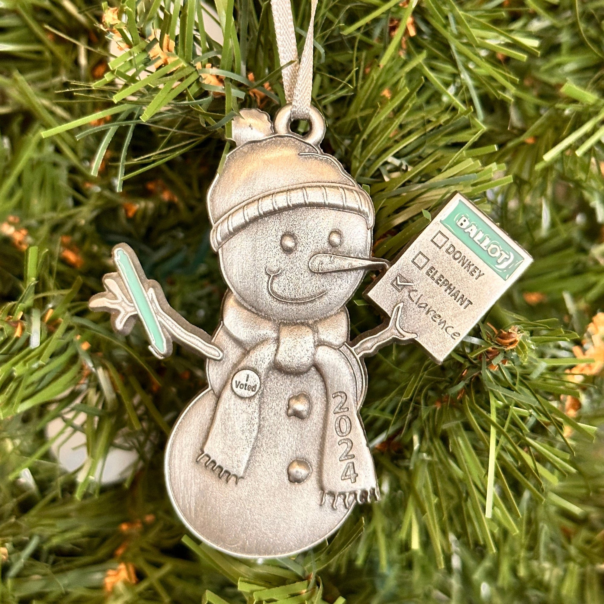 Clarence for President 2024 Snowman ornament