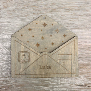 Wooden Envelope Ornaments