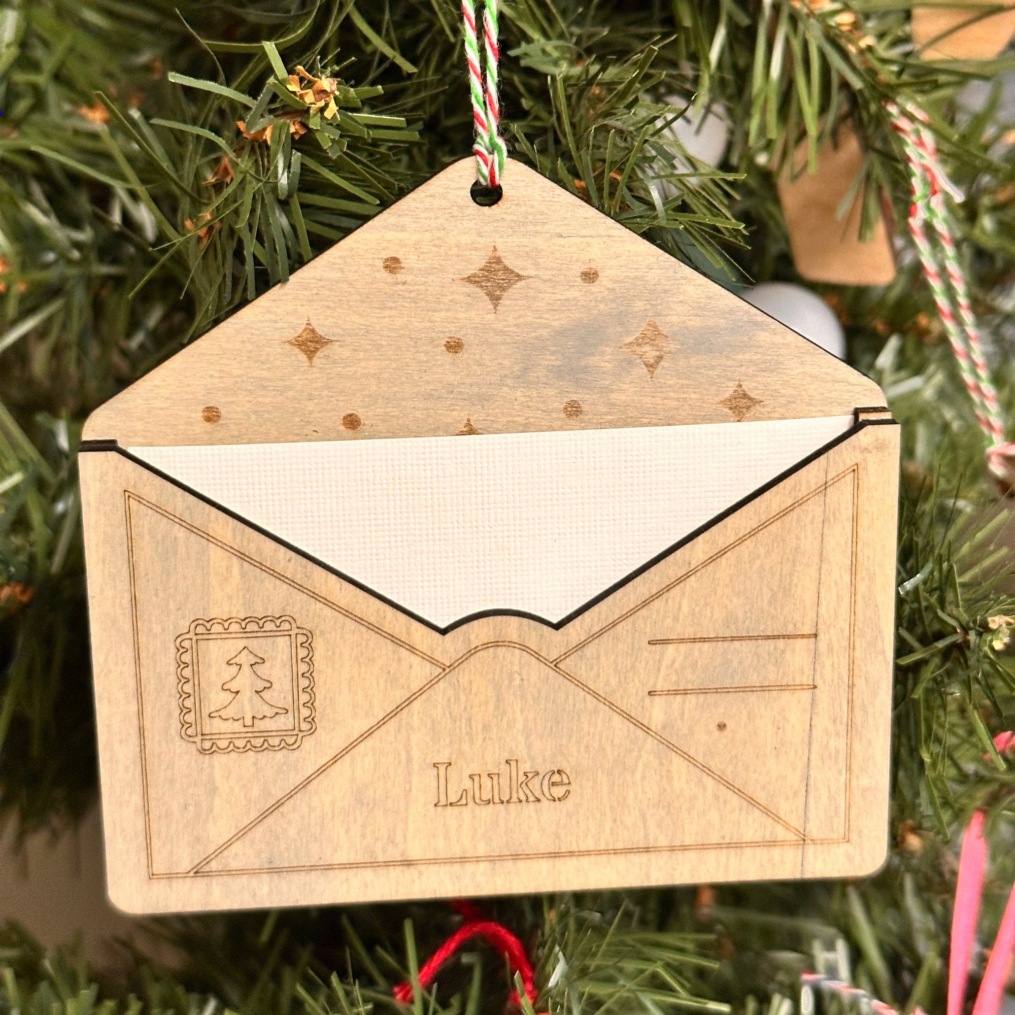 Wooden Envelope Ornaments