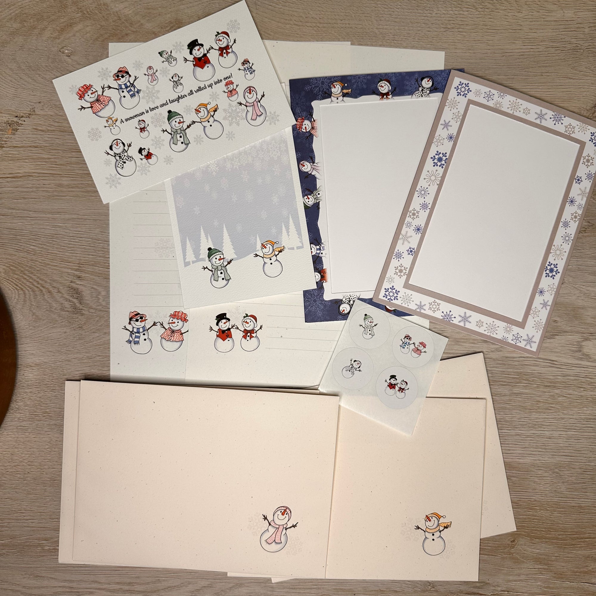 Snowmen Fun stationery kit