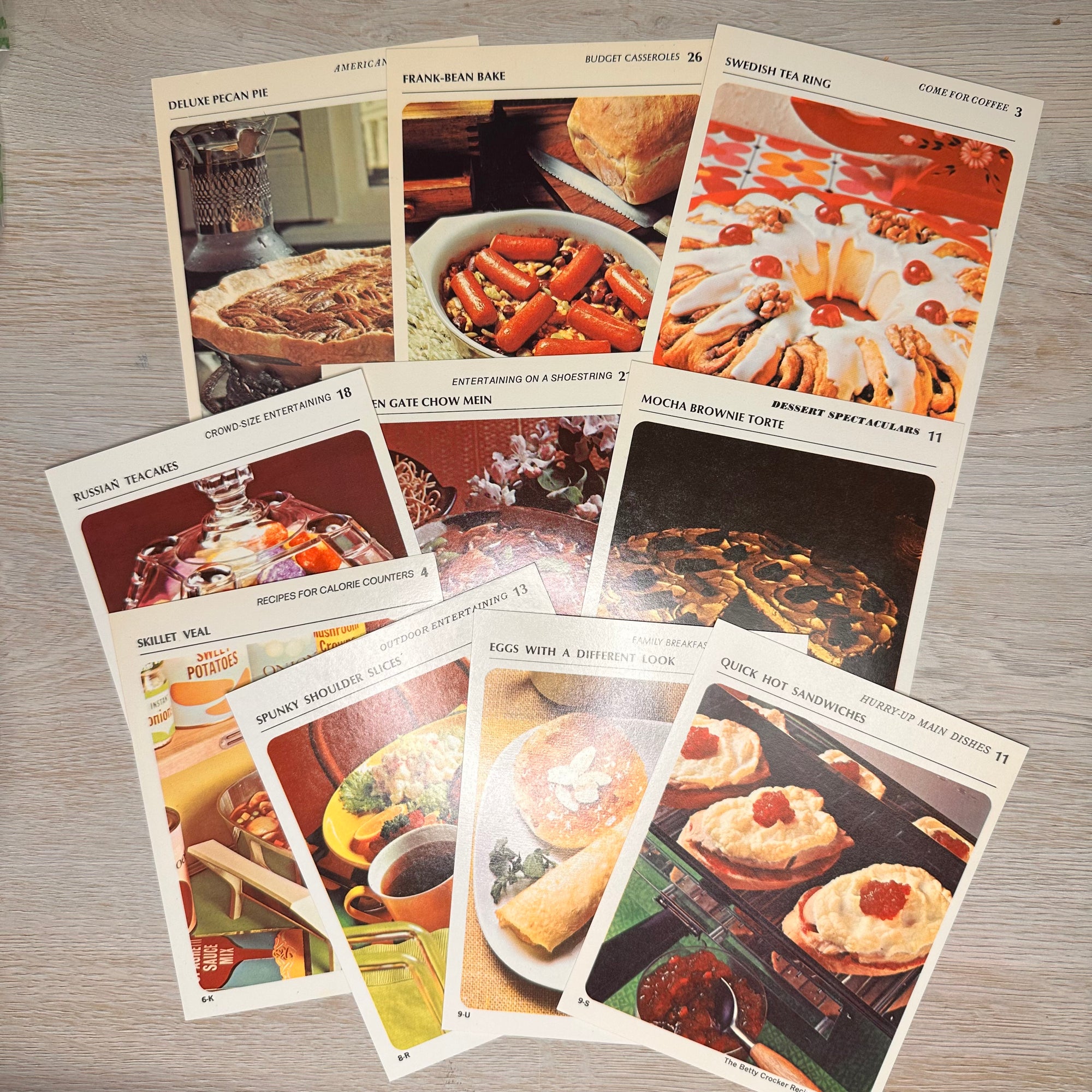 Vintage Betty Crocker Recipe Cards - 10 packs