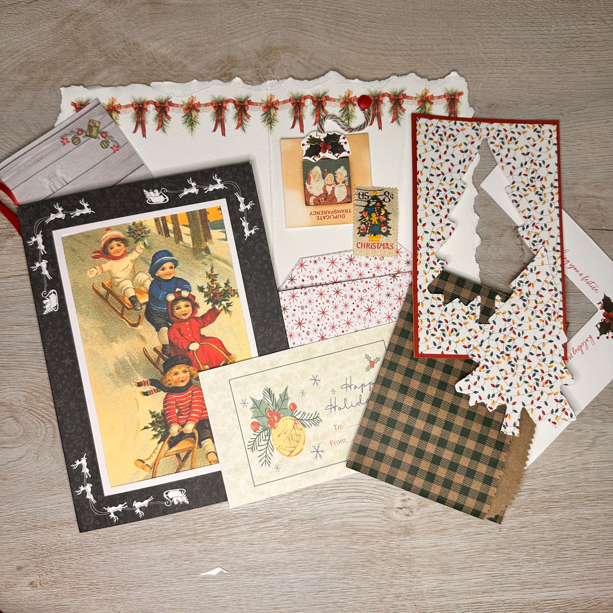 Santa Sleigh Mini Journal card kit