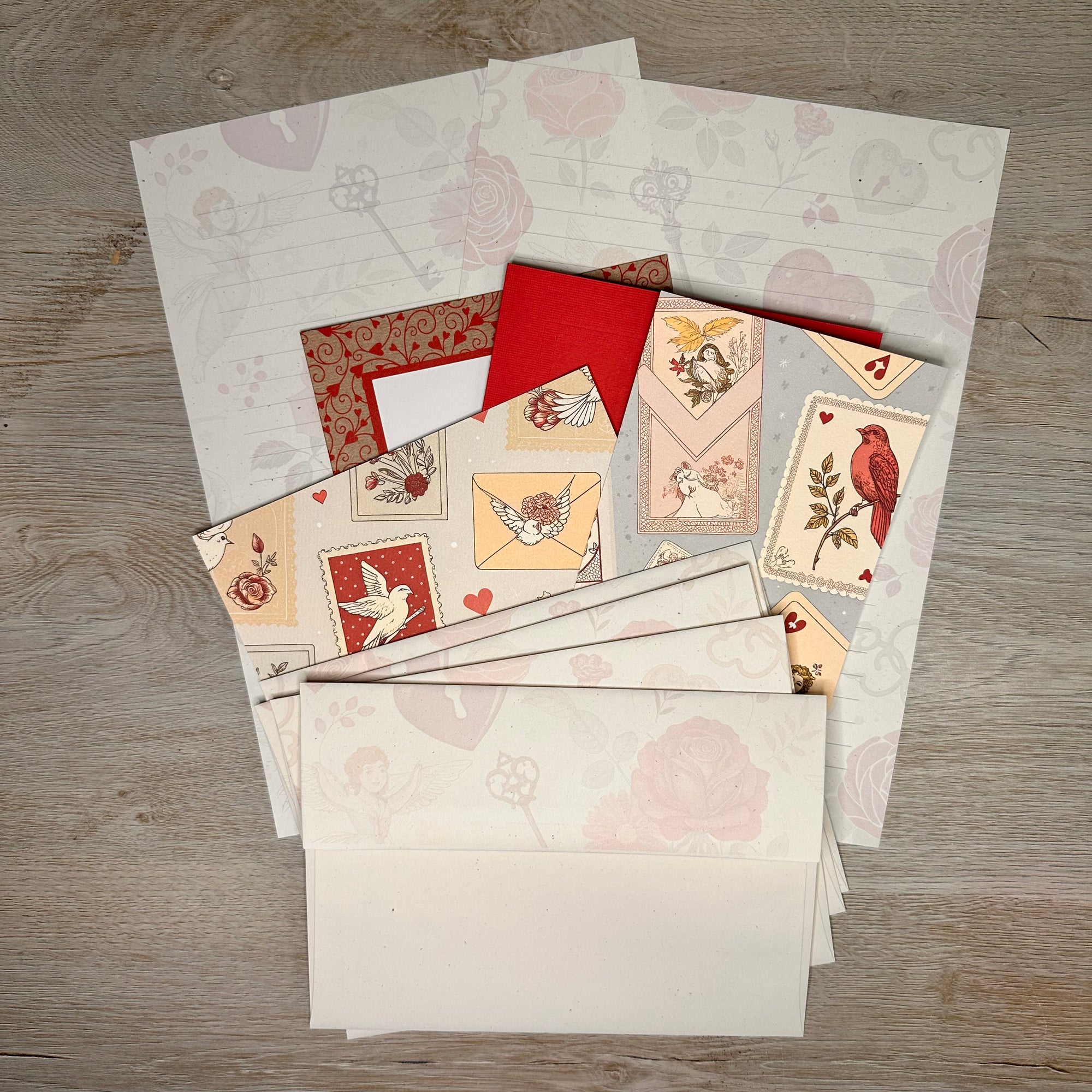 Whispering Roses stationery kit