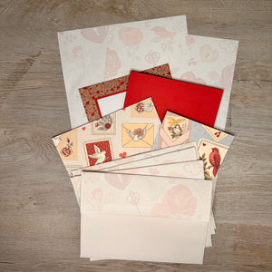 Whispering Roses stationery kit