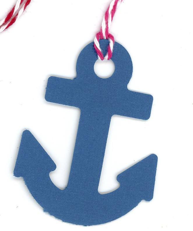 Nautical anchor navy blue ribbon for gift wrapping
