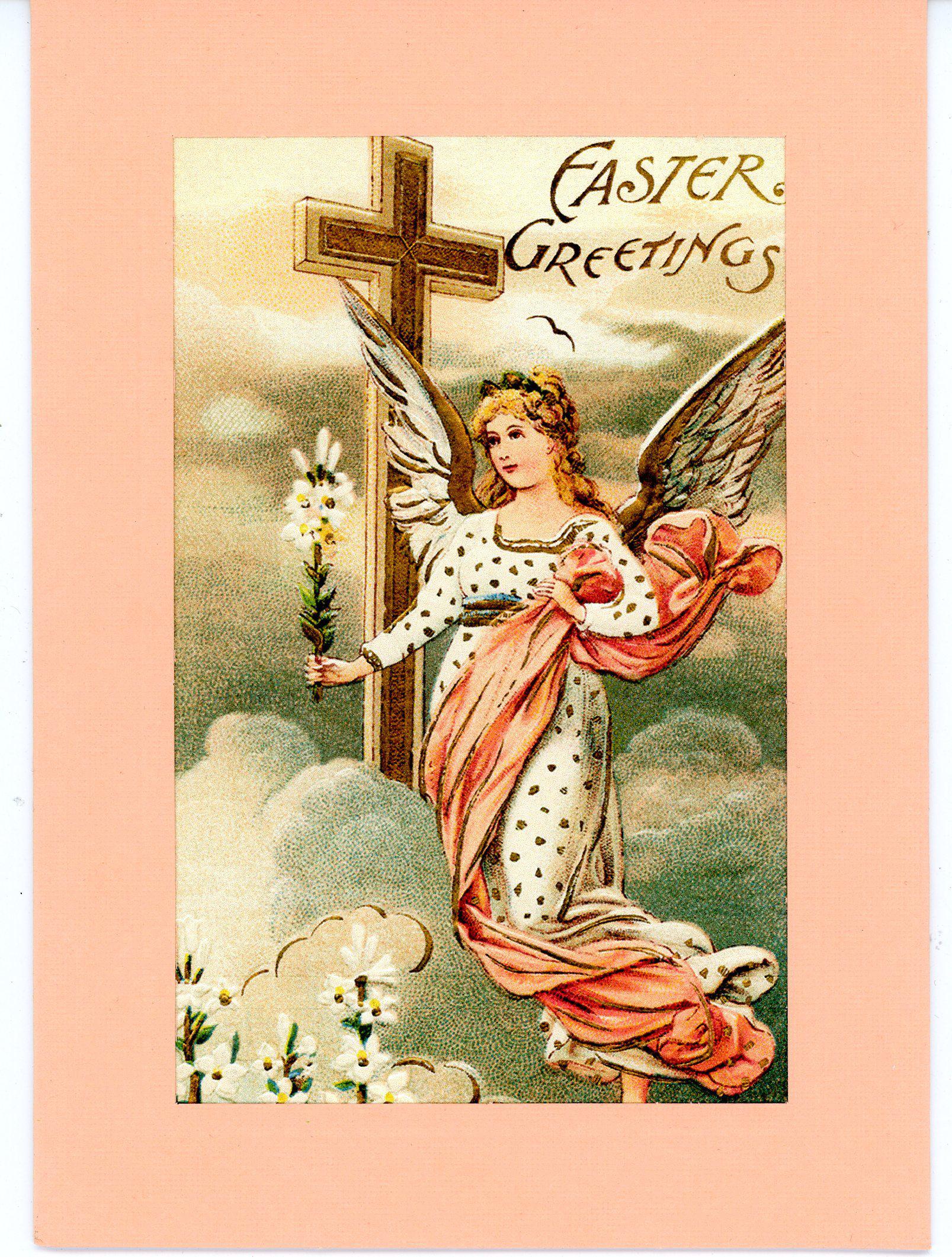 Easter Greetings with angel-Greetings from the Past-Plymouth Cards