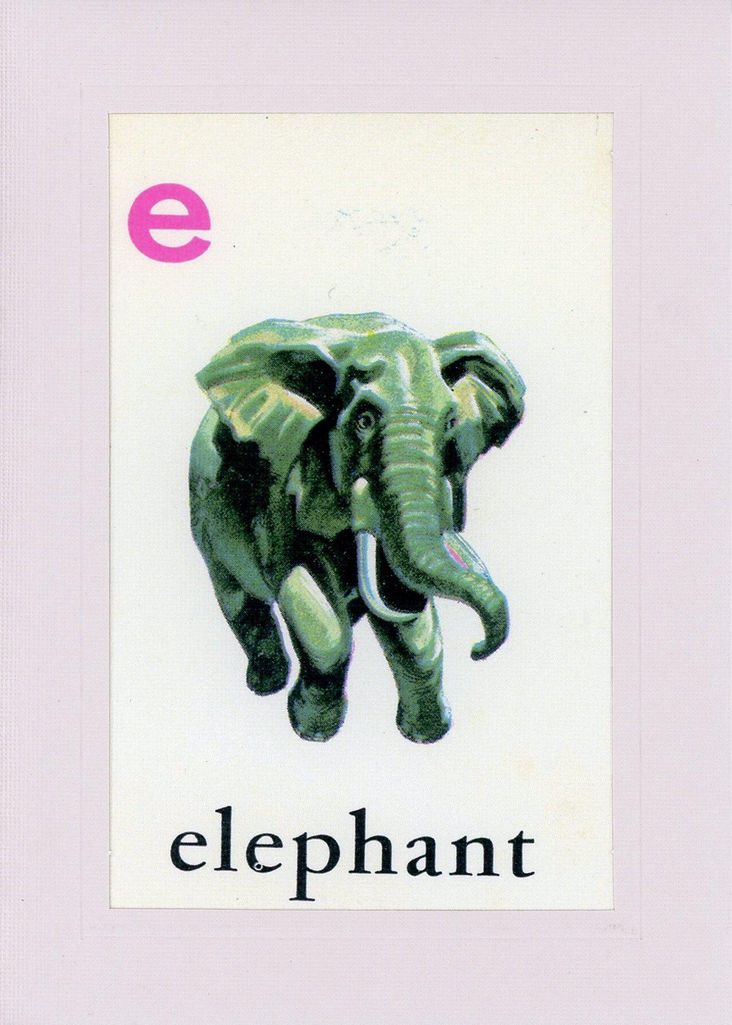 E is for Elephant-Alphabet Soup-Plymouth Cards