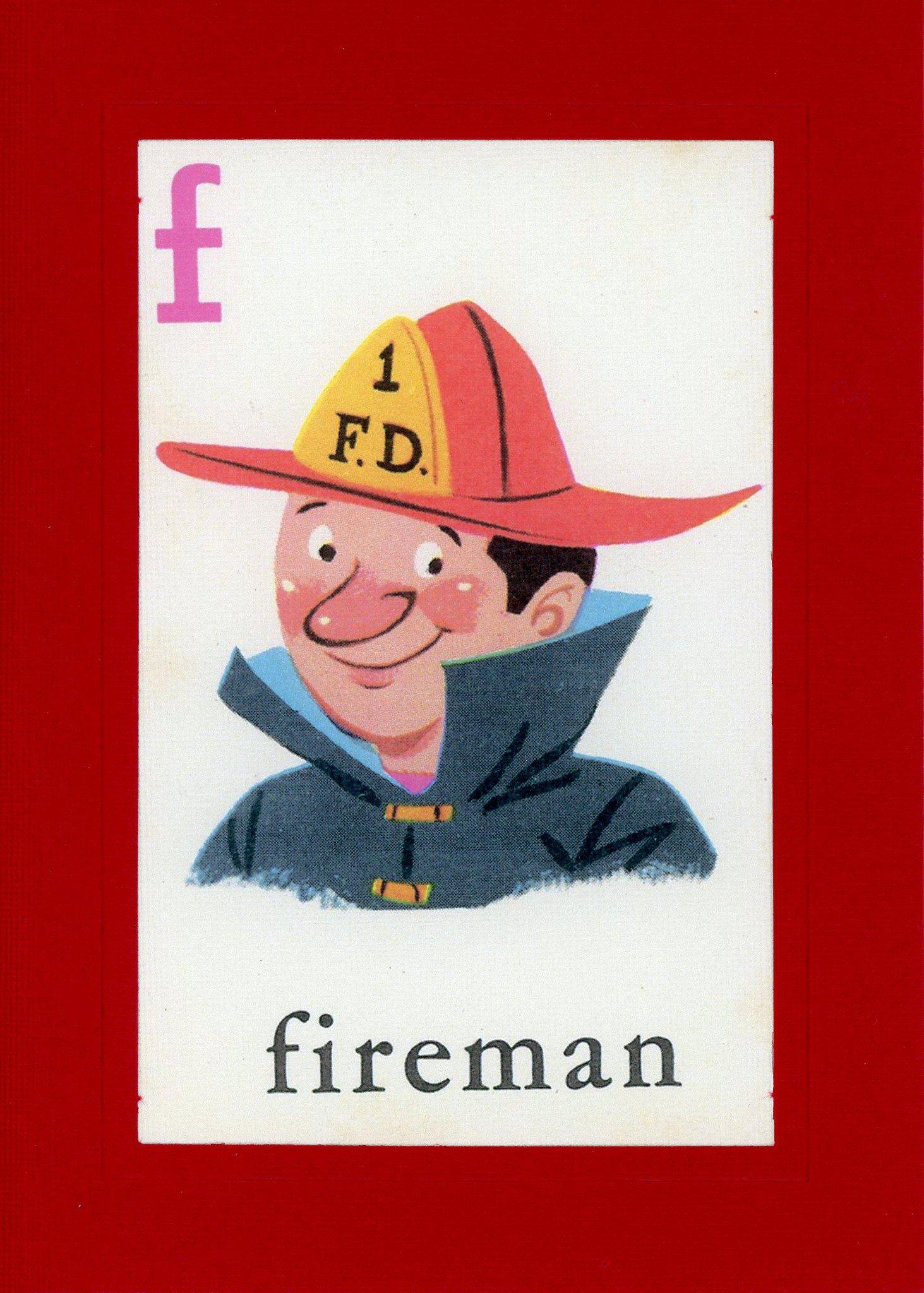 F is for Fireman-Alphabet Soup-Plymouth Cards