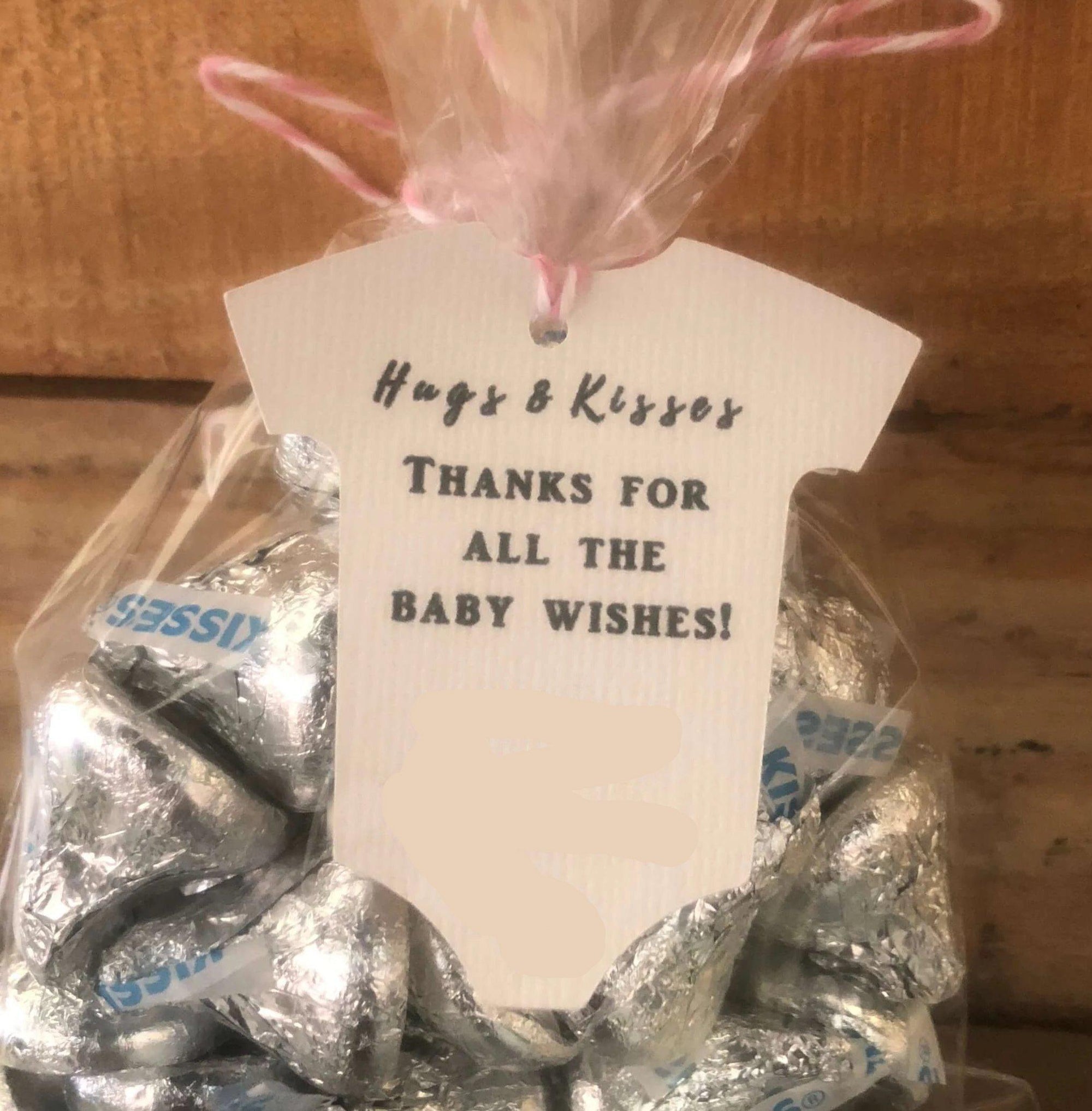 Baby Onesie - "Hug & Kisses Thanks For All The Baby Wishes"-Gift Tags-Plymouth Cards