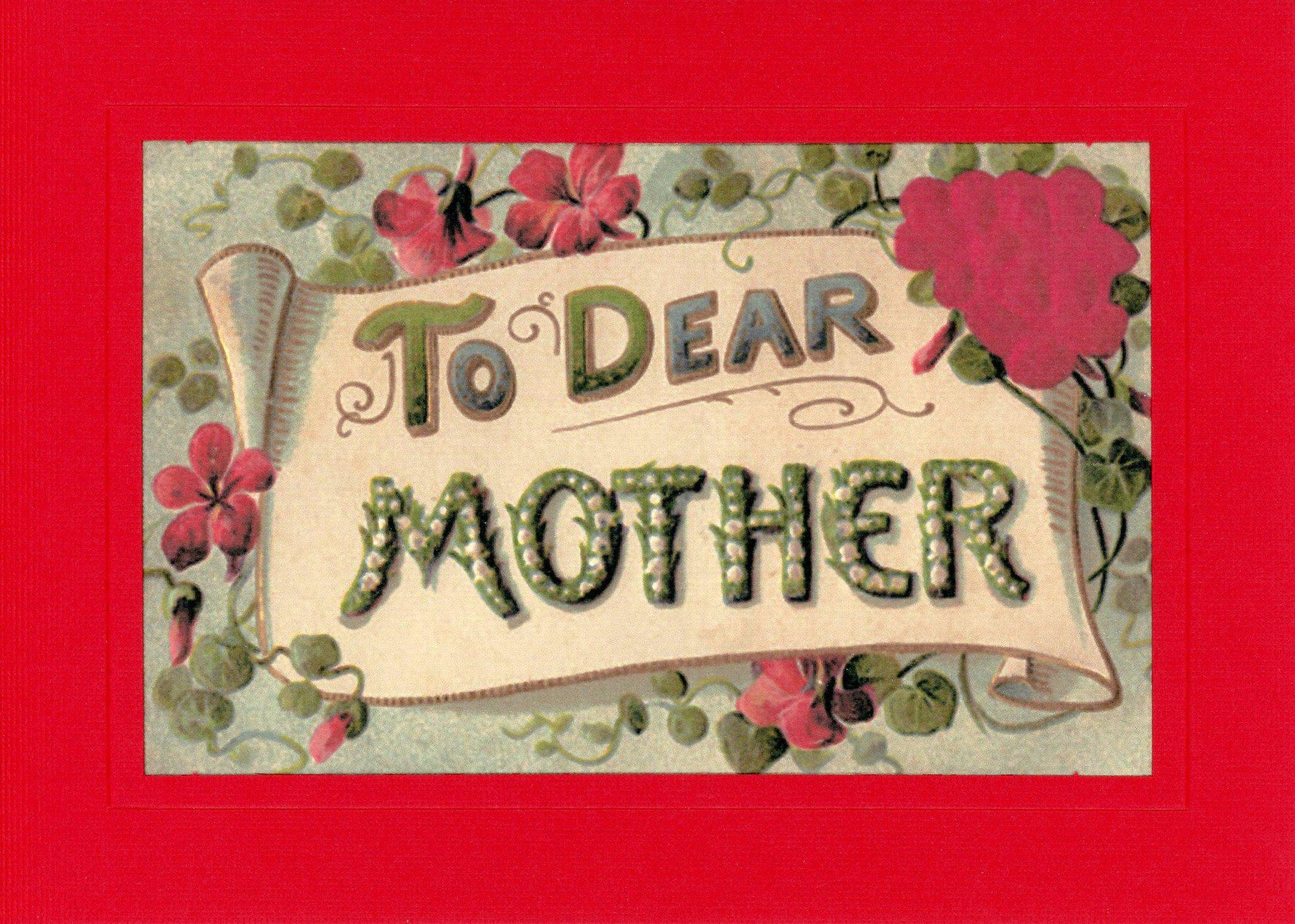 To Dear Mother Roses-Greetings from the Past-Plymouth Cards