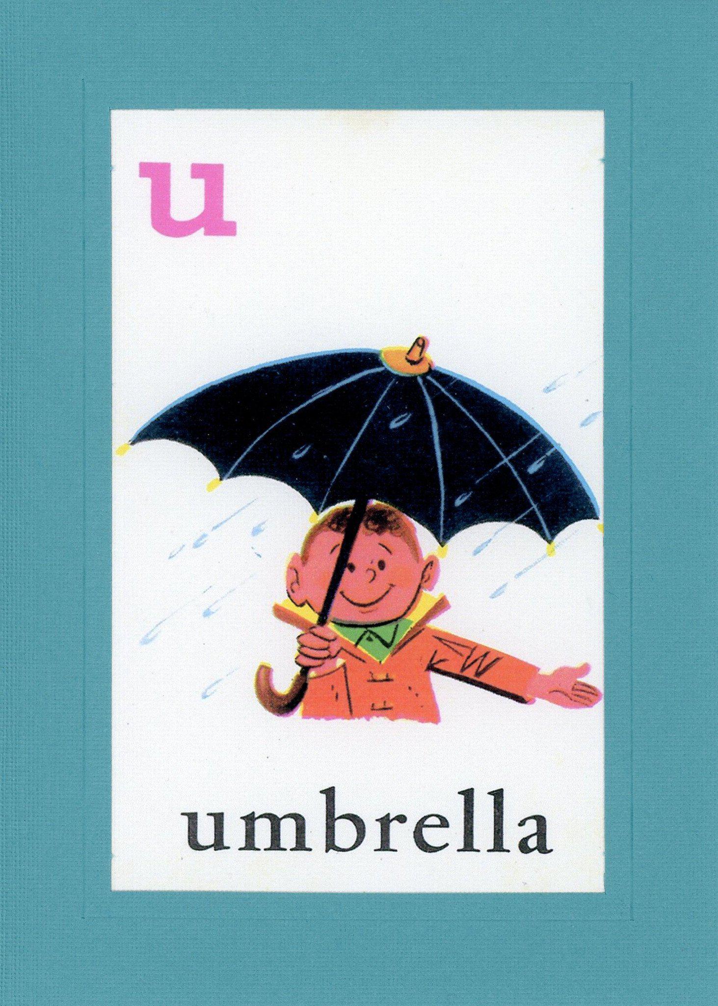 U is for Umbrella-Alphabet Soup-Plymouth Cards